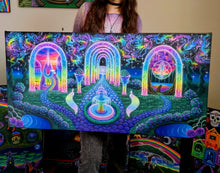 Load image into Gallery viewer, Canvas print of Cosmic Garden (LE- Blacklight Options Available)