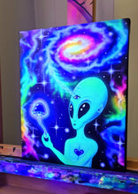 Load image into Gallery viewer, Canvas print of Messages from the Galactic Mushroom (LE- Blacklight Options Available)