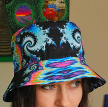 Load image into Gallery viewer, Reversible Bucket Hat- Euphoria/Monochrome