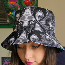 Load image into Gallery viewer, Reversible Bucket Hat- Euphoria/Monochrome
