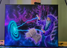 Load image into Gallery viewer, Canvas print of Spellcaster (LE- Blacklight Options Available)
