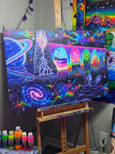 Load image into Gallery viewer, Canvas Print of Cosmic Trip (Blacklight options available)