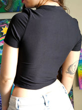 Load image into Gallery viewer, Handmade Patchwork Crop Tee- size XS- RTS