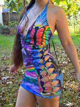 Load image into Gallery viewer, Rainbow Whimsy patchwork dress- collab with FON