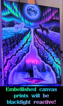 Load image into Gallery viewer, Canvas Print of Aurora Moon (Blacklight Options Available)