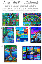 Load image into Gallery viewer, Ornate Rainbow Painted Frame and Print