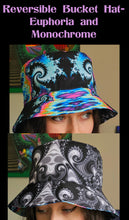 Load image into Gallery viewer, Reversible Bucket Hat- Euphoria/Monochrome