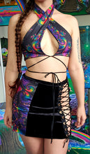 Load image into Gallery viewer, Rainbow Fractal Crisscross Top- size small- RTS
