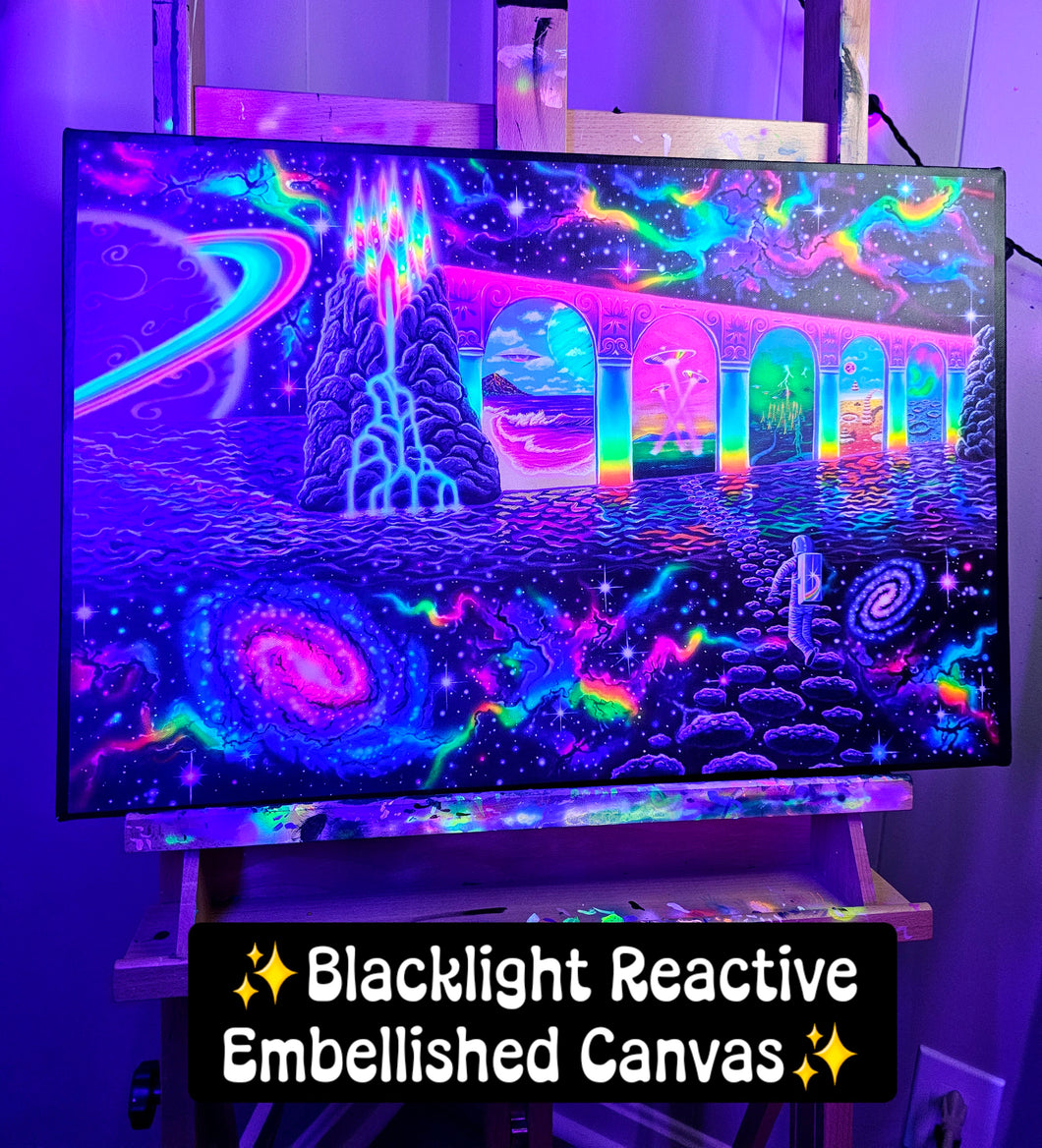 Canvas Print of Cosmic Trip (Blacklight options available)