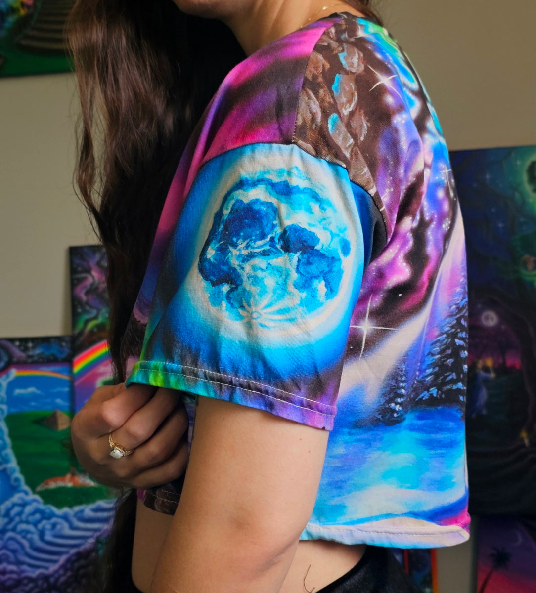 Aurora Moon Cotton Crop Tee – AlteredMoonArt