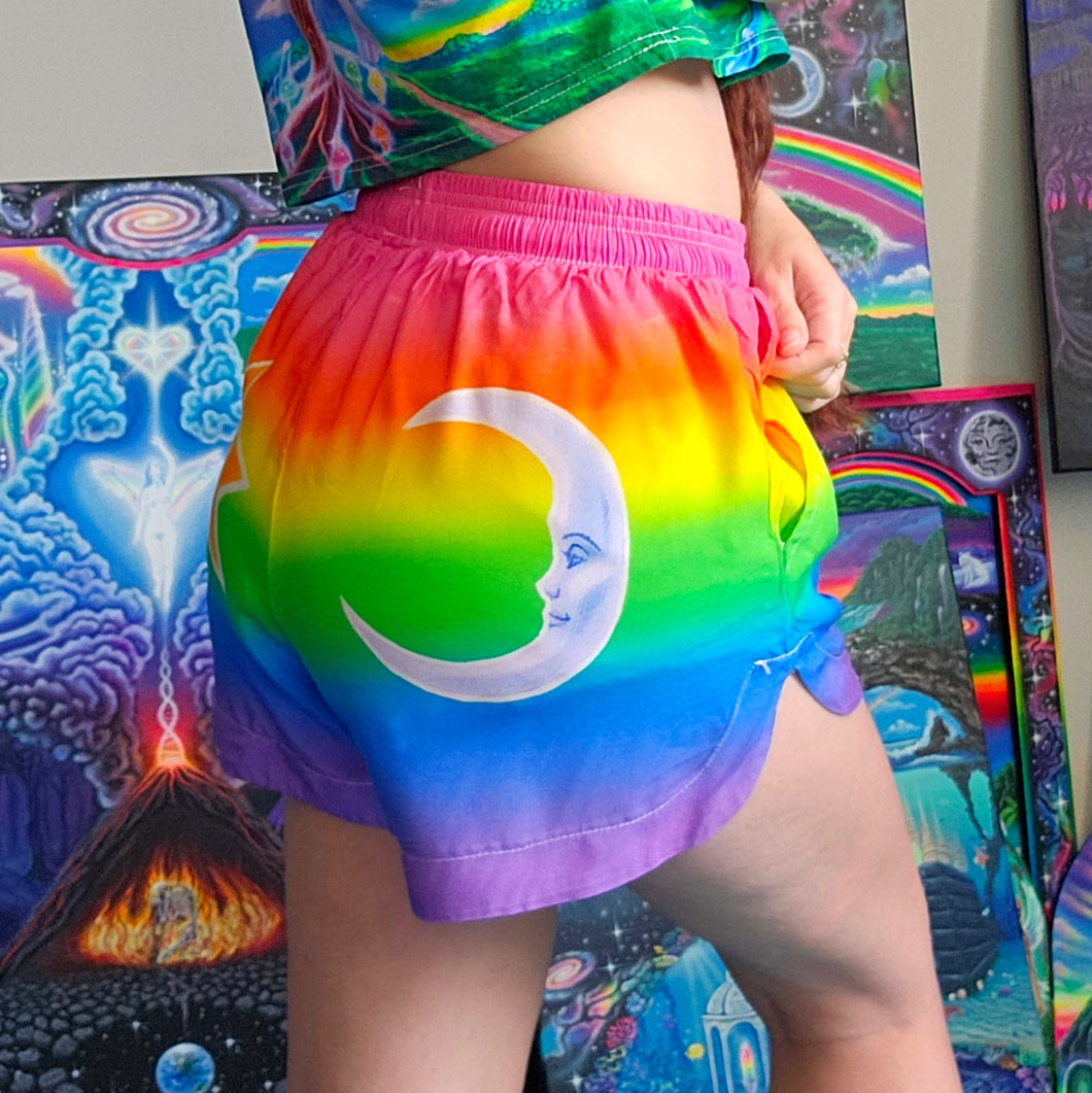 Sun Moon Rainbow Shorts
