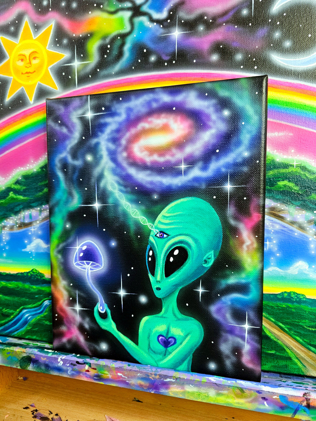 Canvas print of Messages from the Galactic Mushroom