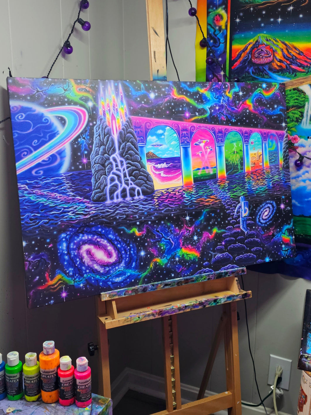 Canvas Print of Cosmic Trip (Blacklight options available)