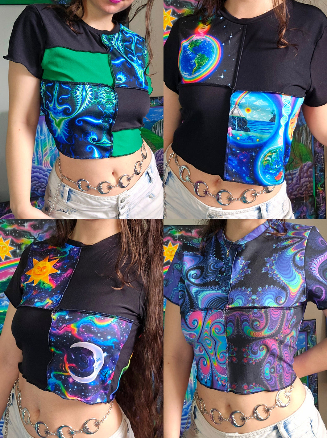 CUSTOM Handmade Patchwork Crop Tee- Made to Order