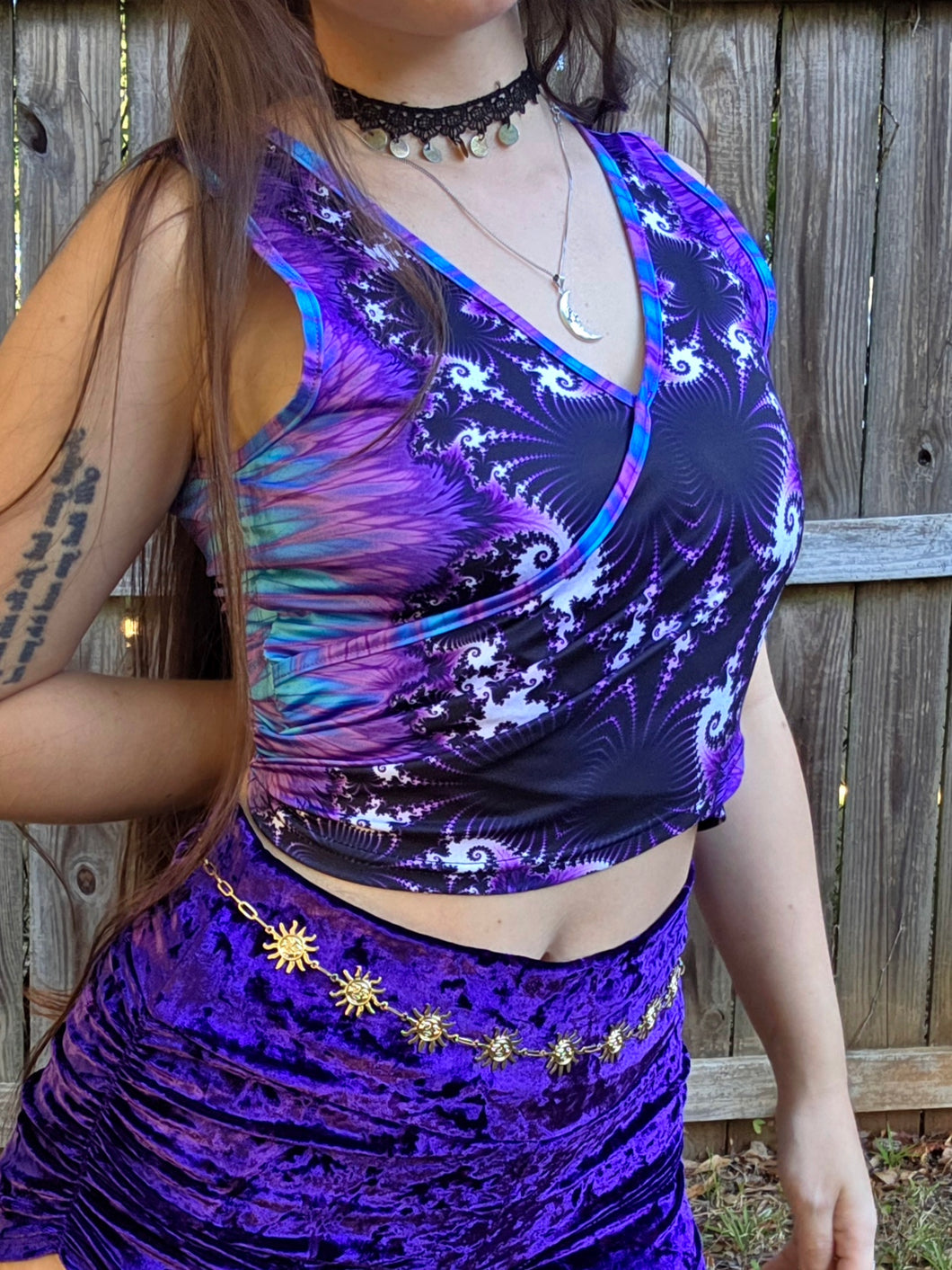 Frosted Wrap Crop Top-Small/Medium