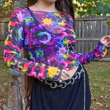 Load image into Gallery viewer, Celestial Rainbows Mesh Top- Small
