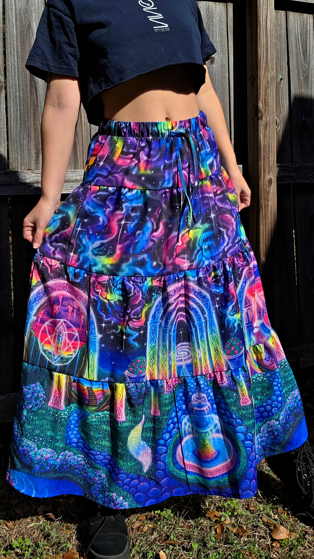 Cosmic Garden-Sample Skirt misprint- Small