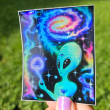 Load image into Gallery viewer, Holographic Alien Sticker
