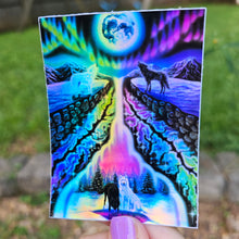 Load image into Gallery viewer, Holographic Aurora Moon Sticker
