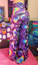 Load image into Gallery viewer, Purple Swirls Flare Pants- Small RTS
