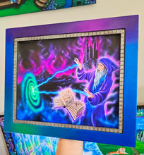 Load image into Gallery viewer, 1 of 1 Framed Embellished Spellcaster Print (Blacklight Reactive)
