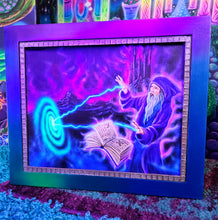 Load image into Gallery viewer, 1 of 1 Framed Embellished Spellcaster Print (Blacklight Reactive)
