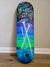 Load image into Gallery viewer, Mermaid Abduction Painted Skateboard
