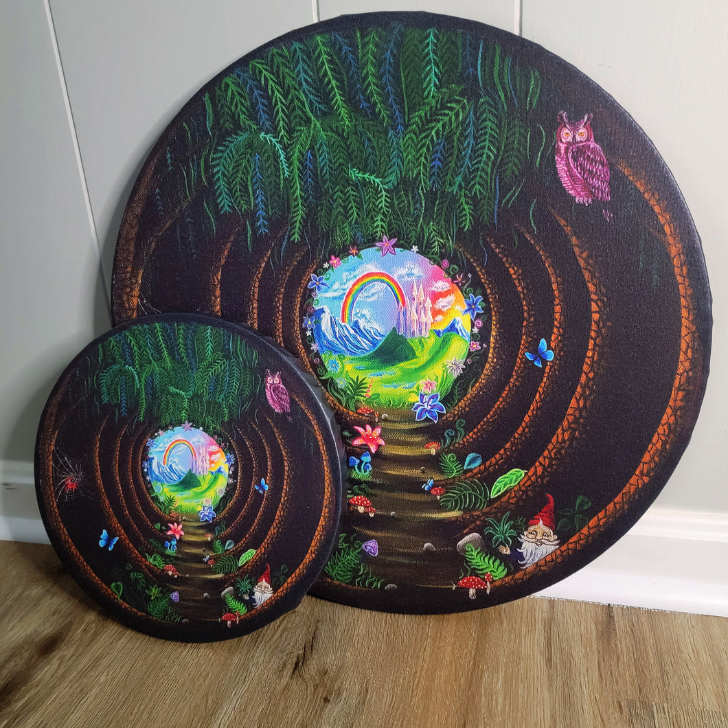 Round Canvas Print of Into the Forest- Limited Edition