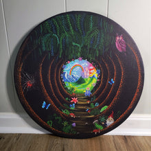 Load image into Gallery viewer, Round Canvas Print of Into the Forest- Limited Edition
