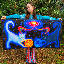 Load image into Gallery viewer, Tapestry of Kosmic Kitties

